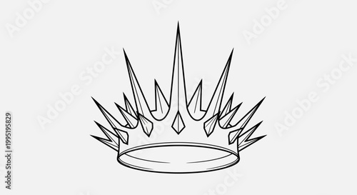 Spiky Crown Outline Icon