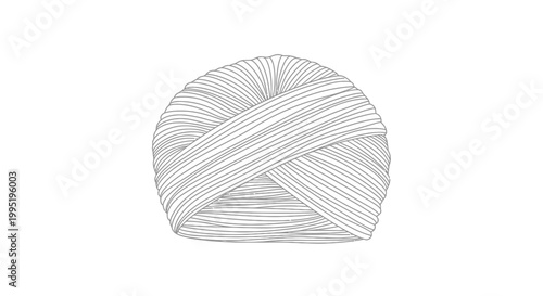 Turban Headwear Line Art Icon, Traditional Islamic Clothing Accessory