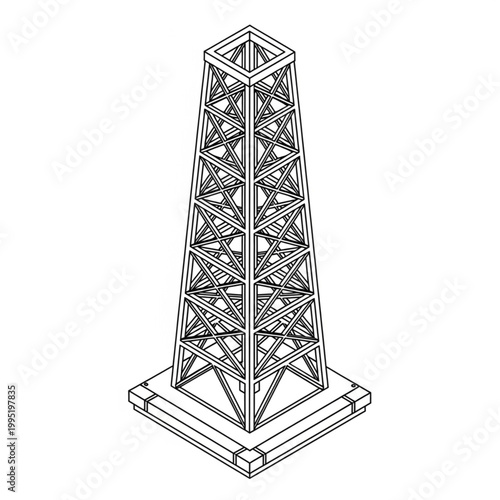 Architectural Tower Structure with Geometric Design.