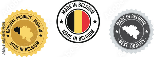 Made in Belgium product labels and stamps
