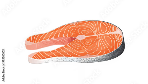 Fresh Raw Salmon Steak Fillets.