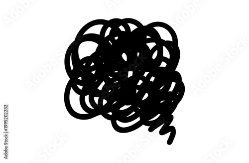 手書きのもやもやマーク 悩みや混乱した思考の表現に使えるペン画のゆるいあしらい素