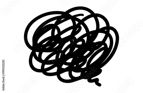 手書きのもやもやマーク 悩みや混乱した思考の表現に使えるペン画のゆるいあしらい素