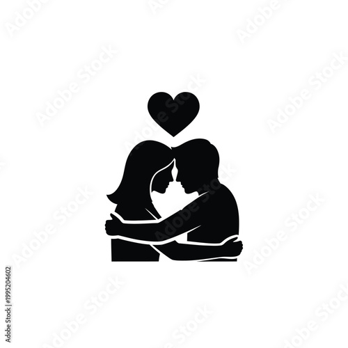 Loving couple embracing in love.