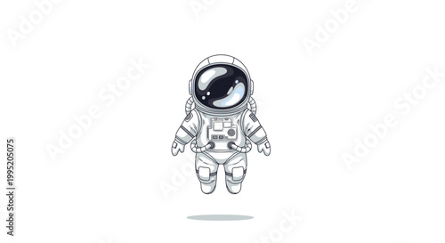 Astronaut in Space Suit Floating.