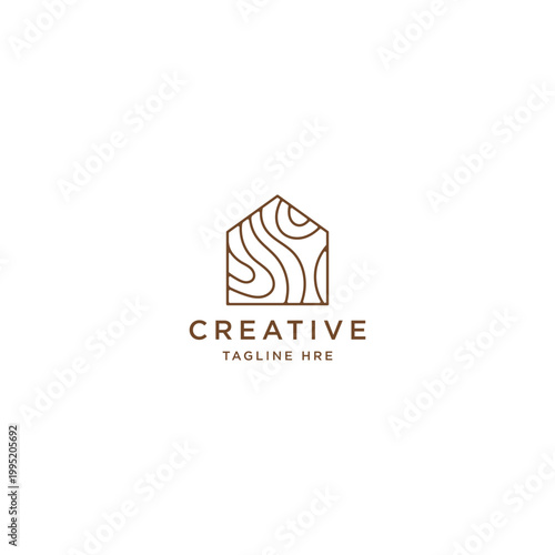 House wooden logo icon vector illustration