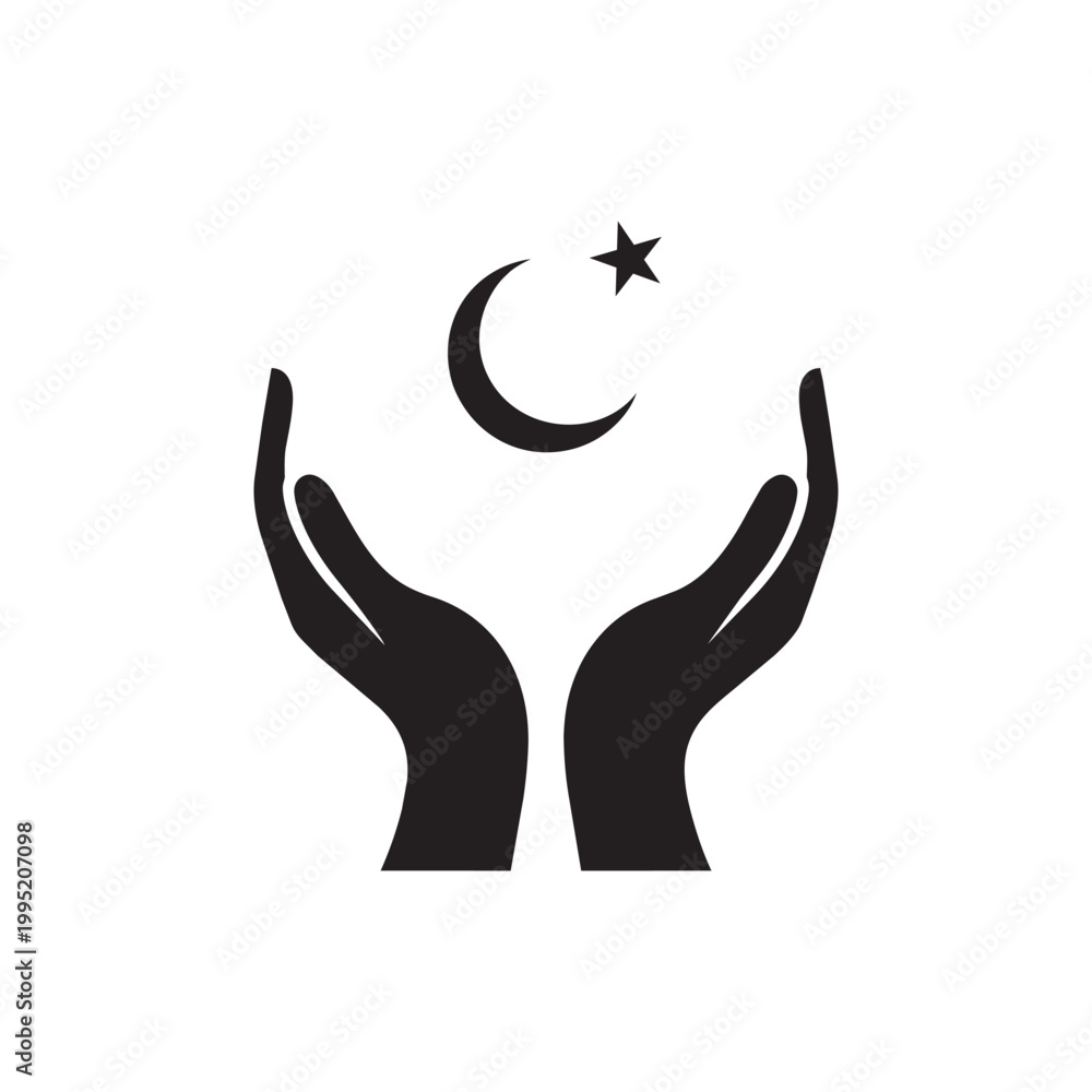 Obraz premium Radiance of Eid Moonlit Eid Eid Harmony