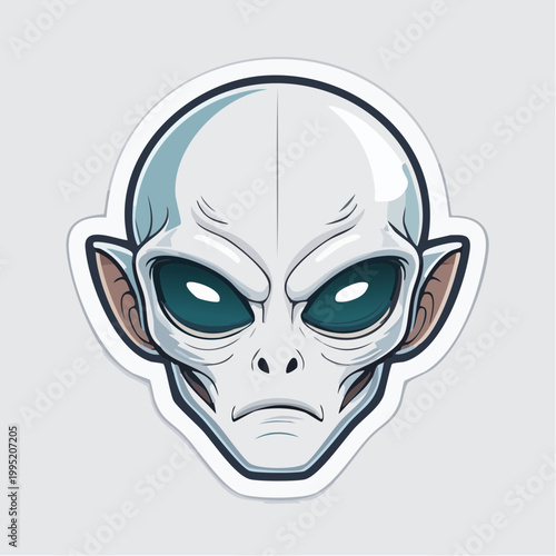 Illustration of an Alien Head with Large Eyes