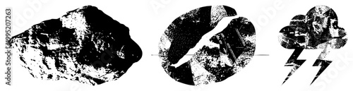 Cosmic rock collision graphic, asteroid strike illustration, space debris crash, planetary impact event, celestial body explosion depicted in retro dot.