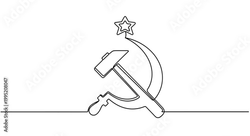 Hammer and sickle communist symbol icon.