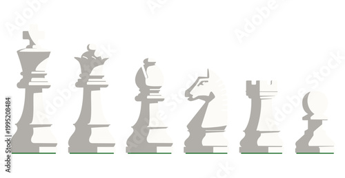 チェス　駒　全部　白　ポーン　ナイト　ビショップ　ルーク　クイーン　キング