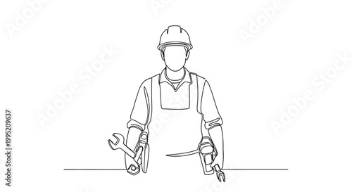 Man wearing overalls and hard hat.