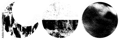 Lunar cycle illustration using stippled halftone technique, moon phases diagram, celestial artwork, astronomical symbol set, abstract design.