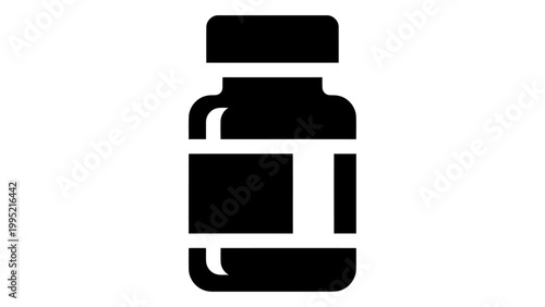 Medical pill bottle icon, vector illustration of a medicine container for pharmacy, healthcare, and pharmaceutical desig