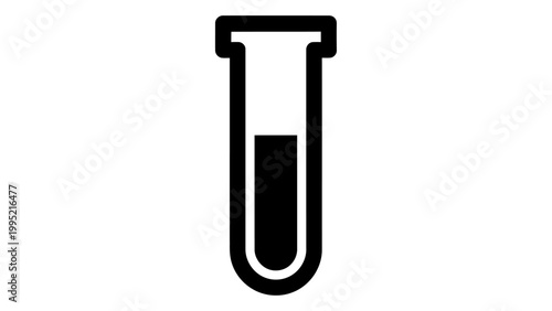 Test tube icon, laboratory glassware symbol, science and chemistry equipment sign, vector illustration isolated on white