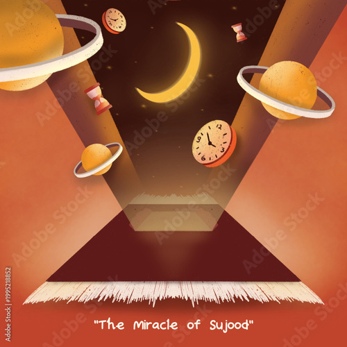 Sajjadah Prayer Mat Spiritual Universe Concept Illustration