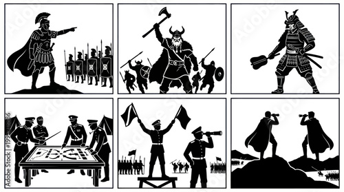 Historical Battle Scenes: Roman, Viking, Samurai, Military Strategy, Warfare