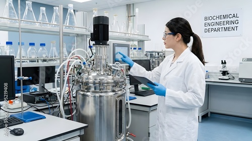 Biochemical Engineer Working in Modern Laboratory Environment