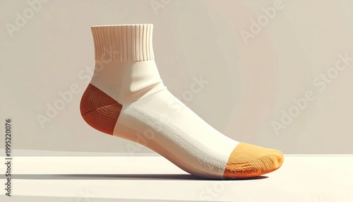 Minimalist Studio Shot of a Single Cozy Sock.