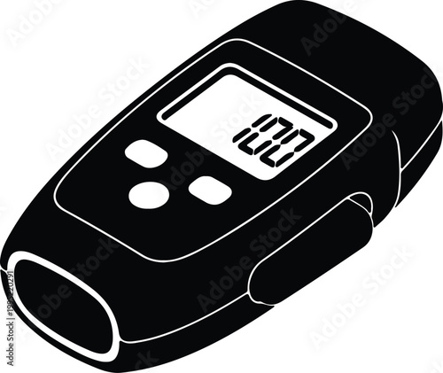 Silhouette digital blood glucose meter medical equipment health monitoring device vector design