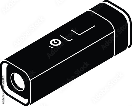 Silhouette isometric action camera icon for modern technology and videography vector design