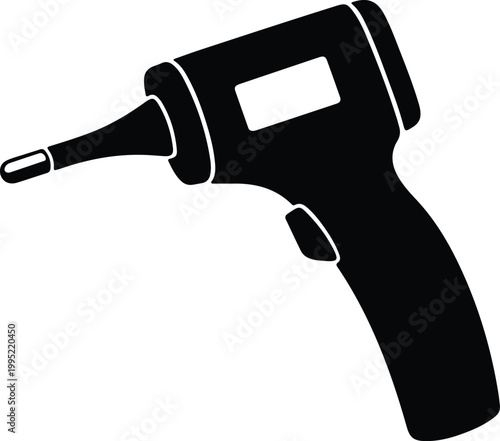 Silhouette medical digital infrared thermometer for fever measurement healthcare vector design