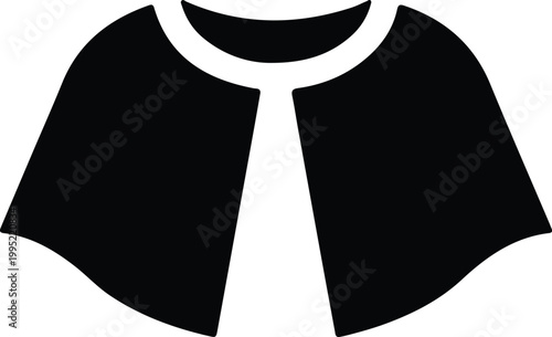 Silhouette simple black outerwear short cape for fashion and clothing vector design