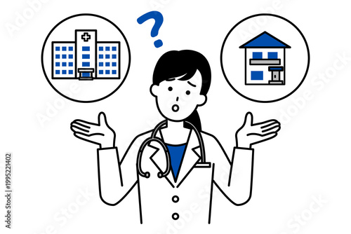 入院と在宅医療迷っている医師の女性