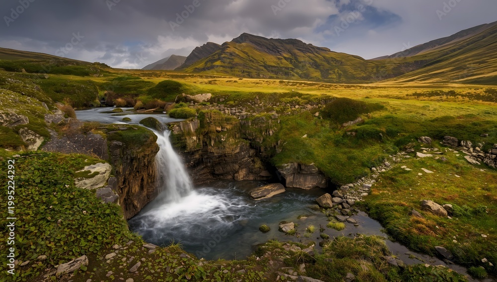 Fototapeta premium The Falls, a very pleasant walk are located on the slopes of mountain range.