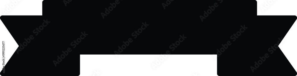 Fototapeta premium Art & Illustration, Blank classic ribbon banner icon for heading label.
