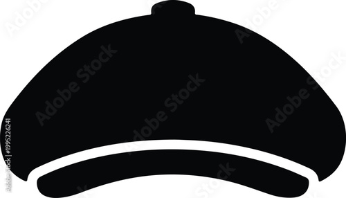 Tableau sur toile Silhouette flat cap vintage newsboy hat icon vector design