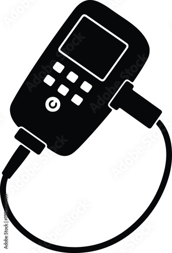 Silhouette handheld medical diagnostic device portable ultrasound machine vector design