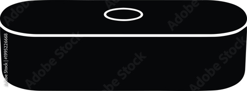 Silhouette minimalist lunch box container icon vector design