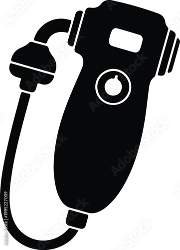 Silhouette portable electric air compressor tire inflator pump vector design