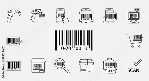 Barcode Scanner Icons and Symbols.