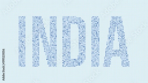 India dotted map animation. Digital style shape of the country. India shape and title dots appear with bulb flickering effect. Intro, outro, logo, title video.