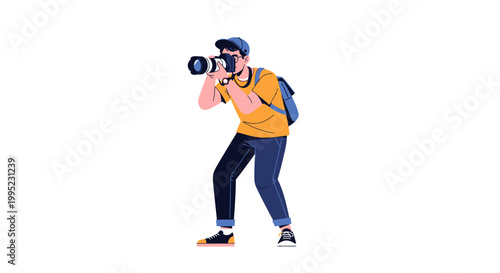 Professional Photographer Capturing Moments with Digital Camera