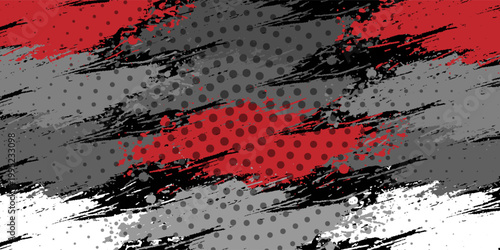 Gaming esport background striking stripes electric banner vector illustration design red black grunge brush wing comic pattern modern abstract concept livery stripes decal paint splash splatter.eps 10