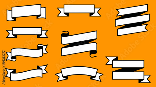 Collection of diverse vector ribbon banners featuring various scroll styles for professional graphic design and creative text display branding projects