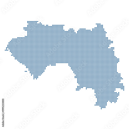 Guinea dotted map blue minimal transparent background vector