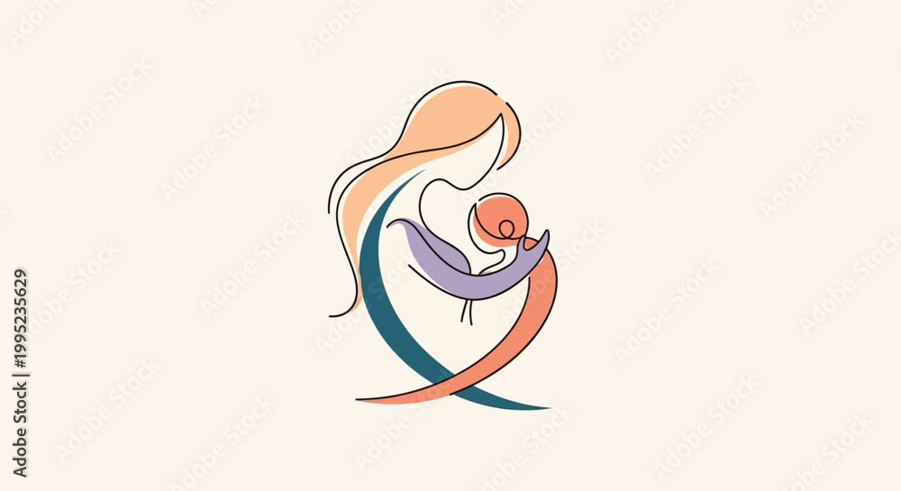 Obraz premium Mother Holding Newborn Baby Love.