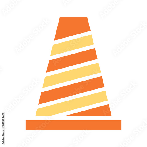 Traffic Cone Glyph Color Icon