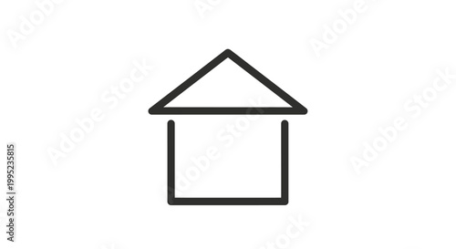 Simple Line Drawing of a House.