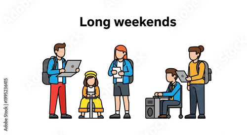 Group of People Working on Laptops During Long Weekends.