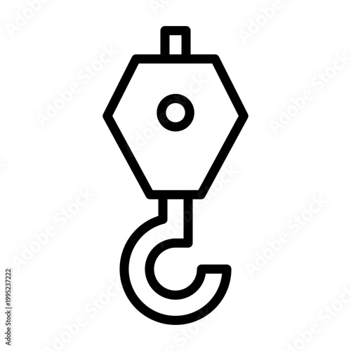Crane Hook Outline Icon