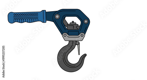 Industrial lever hoist ratchet puller tool with hook isolated on white background
