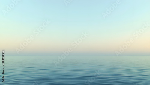 Calm Ocean Horizon Under Soft Pastel Gradient Sky