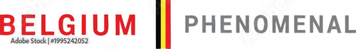 Belgium Phenomenal text design with the Belgian national flag colors on a simple clean graphic layout