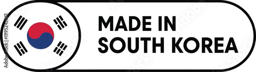Made in South Korea label with flag