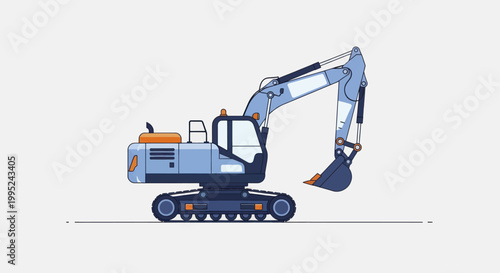 Heavy-duty excavator machine for construction and earthmoving tasks.